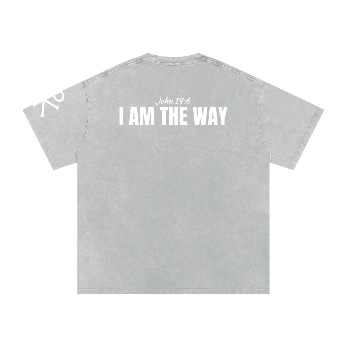 I Am the Way God in Flesh Christian t-shirt, Light Gray, back with John 14:6
