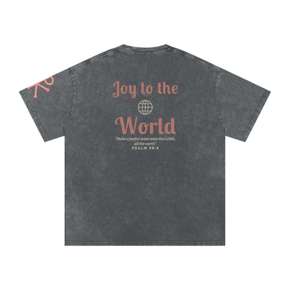 Joy to the World God in Flesh Christian t-shirt, Pirate Gray, back with Psalm 98:4