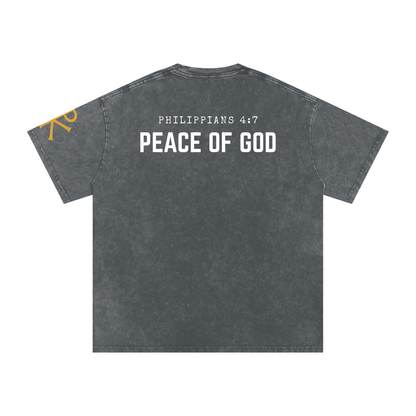 Peace of God God in Flesh Christian t-shirt, Pirate Gray, back with Philippians 4:7