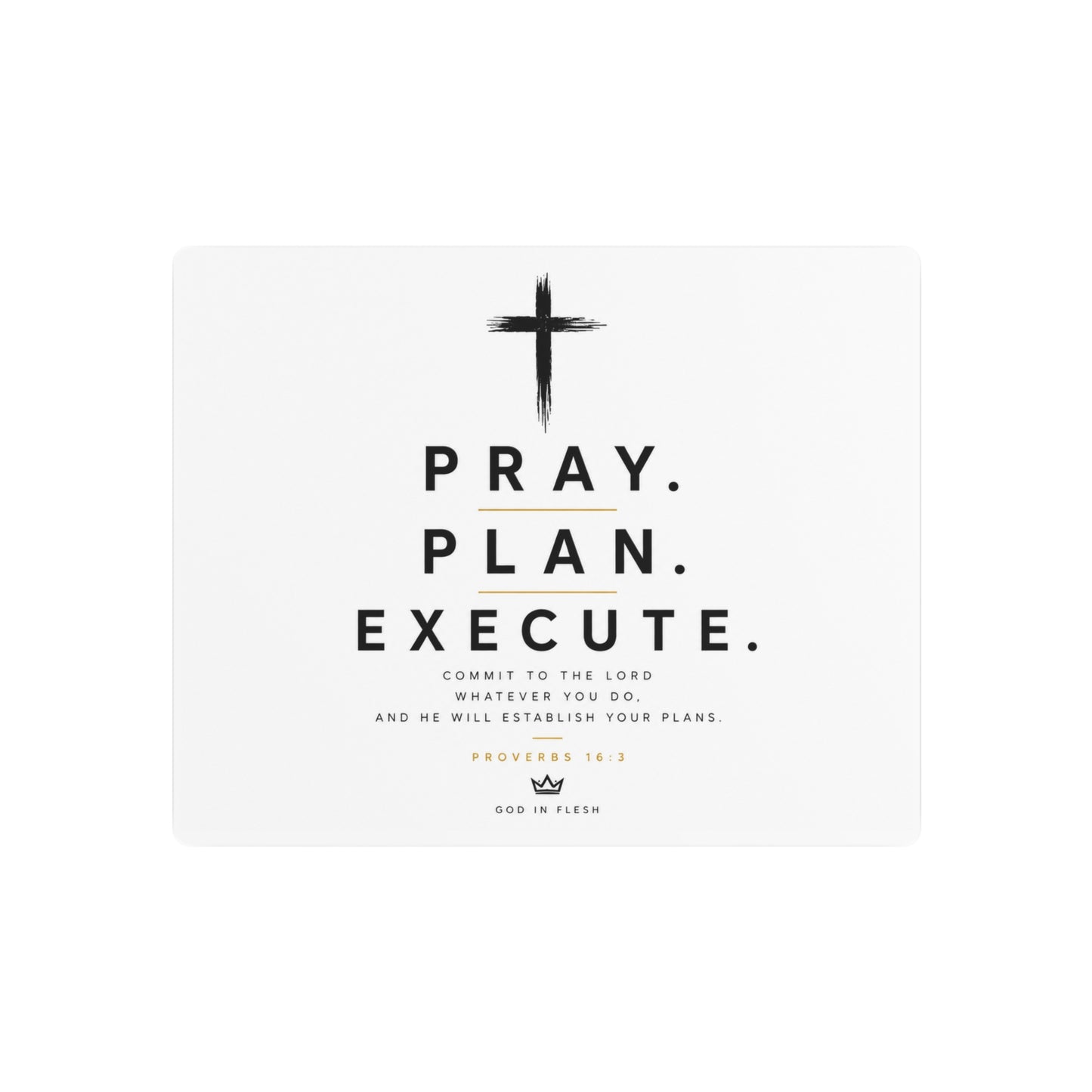 Pray. Plan. Execute. Metal Wall Sign — Inspirational Christian Home Decor