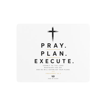 Pray. Plan. Execute. Metal Wall Sign — Inspirational Christian Home Decor