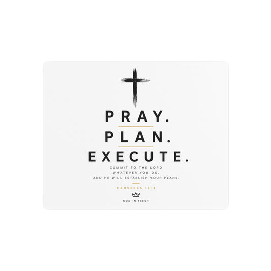 Pray. Plan. Execute. Metal Wall Sign — Inspirational Christian Home Decor