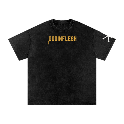 Jesus Won God in Flesh Christian t-shirt, Black, front with John 16:33
