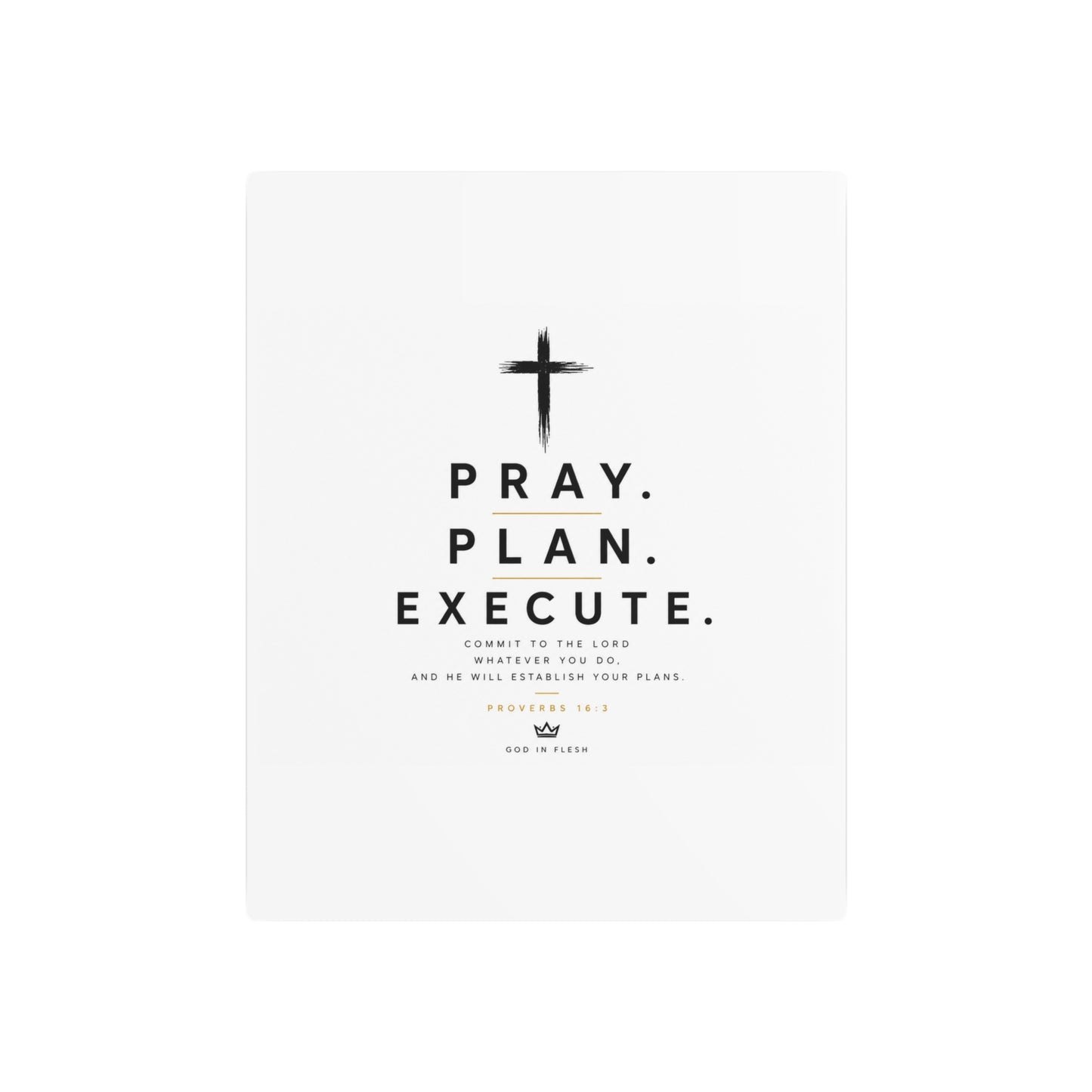 Pray. Plan. Execute. Metal Wall Sign — Inspirational Christian Home Decor