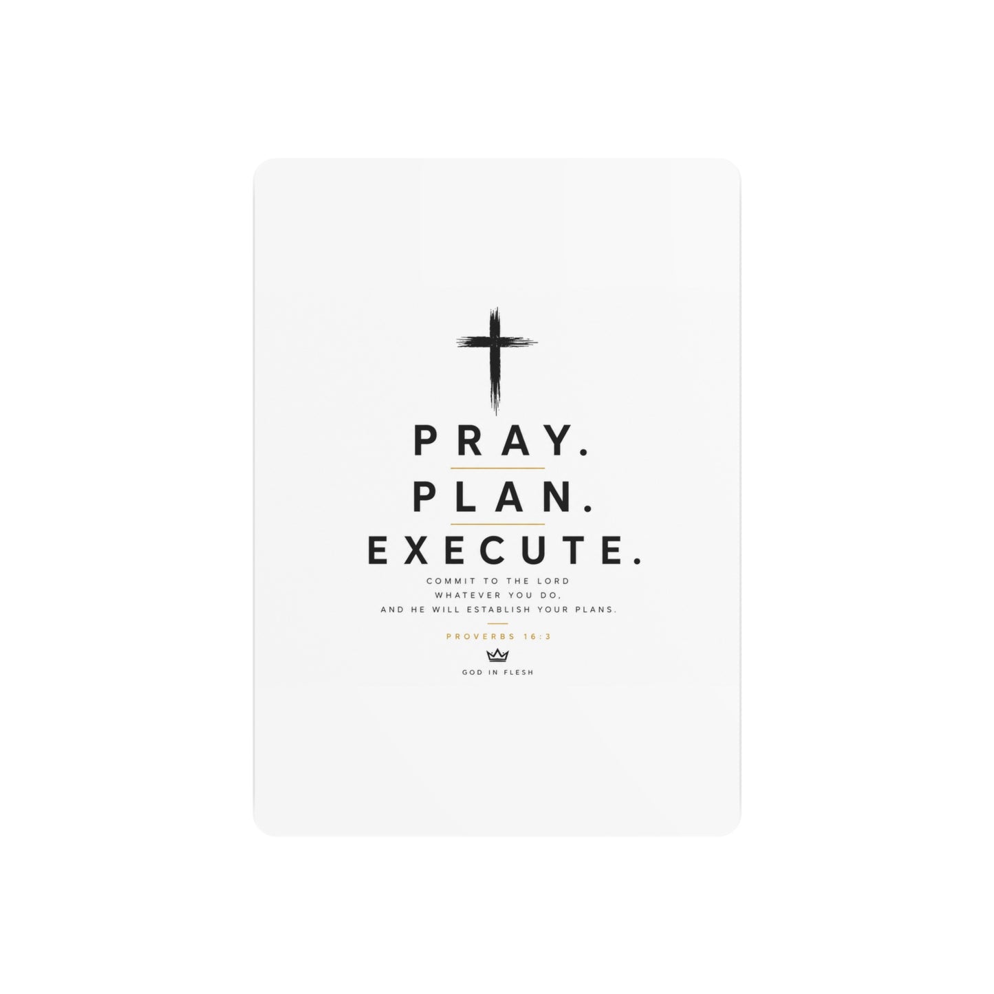 Pray. Plan. Execute. Metal Wall Sign — Inspirational Christian Home Decor