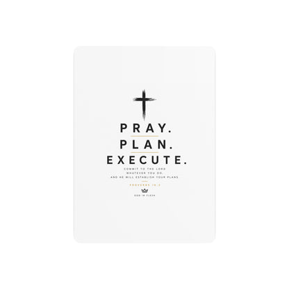 Pray. Plan. Execute. Metal Wall Sign — Inspirational Christian Home Decor
