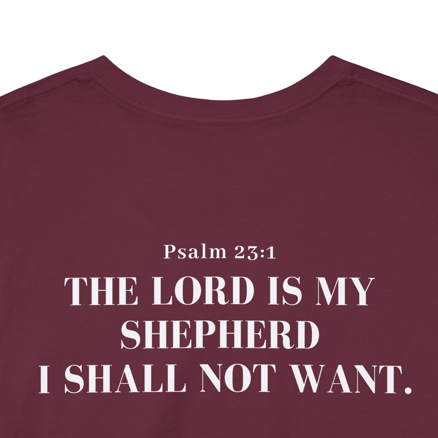 GodinFlesh Psalm 23 Tee – “The Lord Is My Shepherd, I Shall Not Want” Christian T‑Shirt