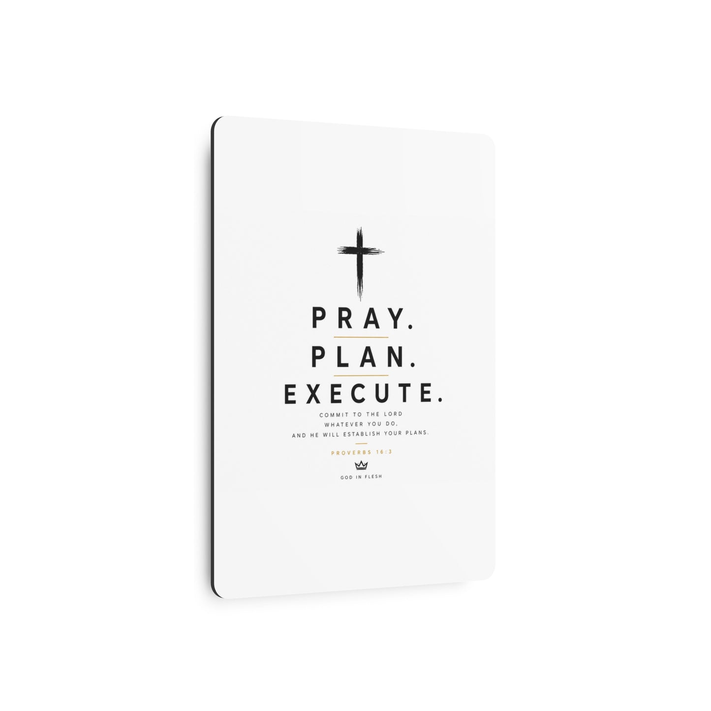 Pray. Plan. Execute. Metal Wall Sign — Inspirational Christian Home Decor