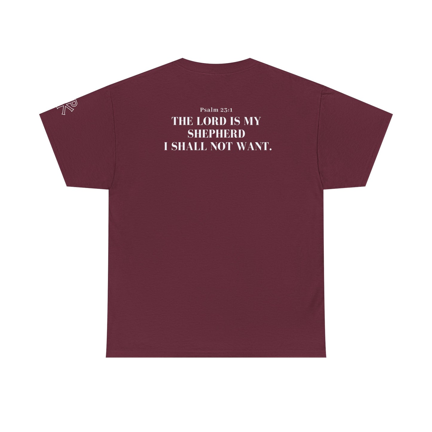 GodinFlesh Psalm 23 Tee – “The Lord Is My Shepherd, I Shall Not Want” Christian T‑Shirt