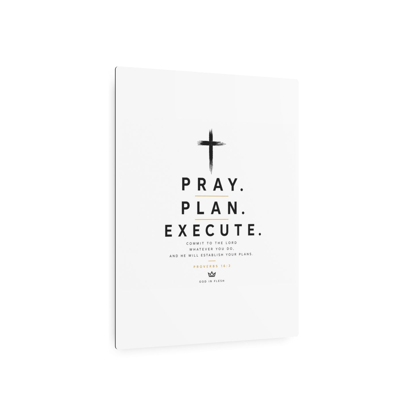 Pray. Plan. Execute. Metal Wall Sign — Inspirational Christian Home Decor