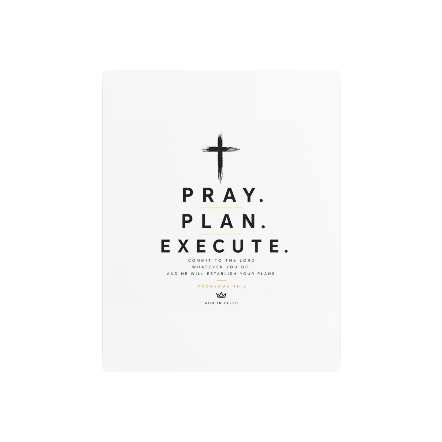 Pray. Plan. Execute. Metal Wall Sign — Inspirational Christian Home Decor