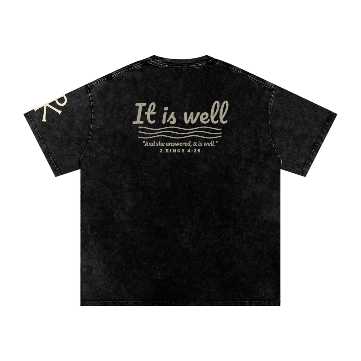 It Is Well God in Flesh Christian t-shirt, Black, back with 2 Kings 4:26
