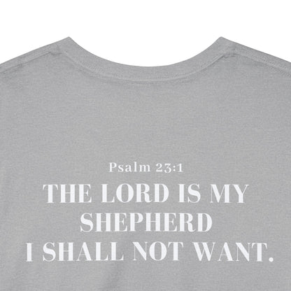 GodinFlesh Psalm 23 Tee – “The Lord Is My Shepherd, I Shall Not Want” Christian T‑Shirt