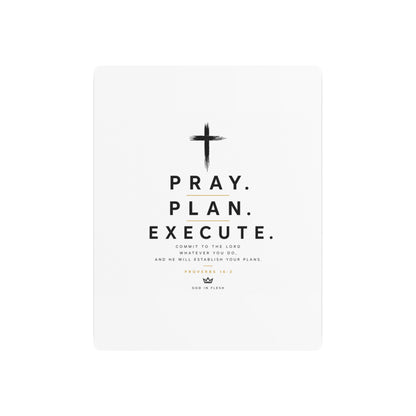 Pray. Plan. Execute. Metal Wall Sign — Inspirational Christian Home Decor