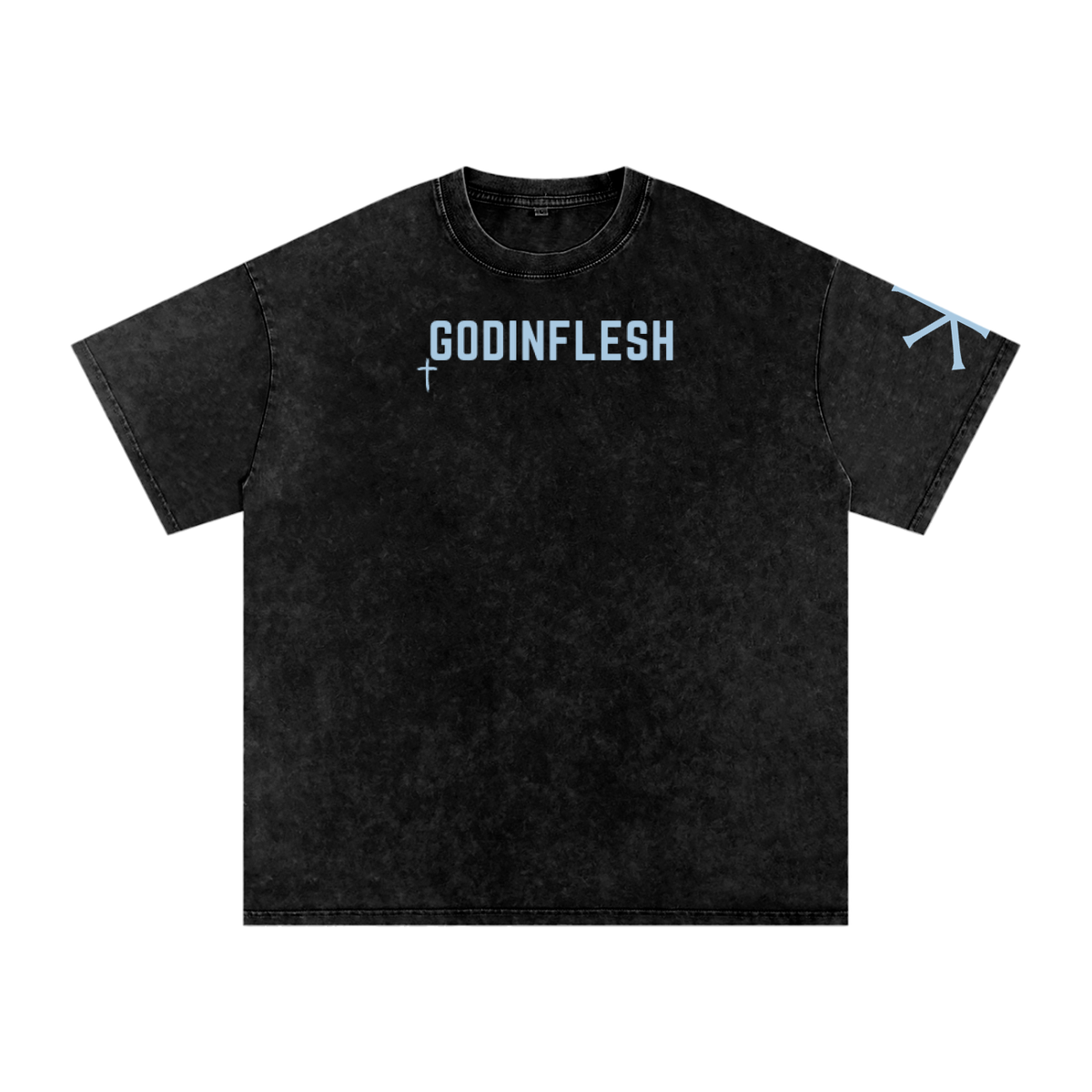 Perfect Peace God in Flesh Christian t-shirt, Black, front with Isaiah 26:3