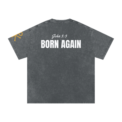 Born Again God in Flesh Christian t-shirt, Pirate Gray, back with John 3:3