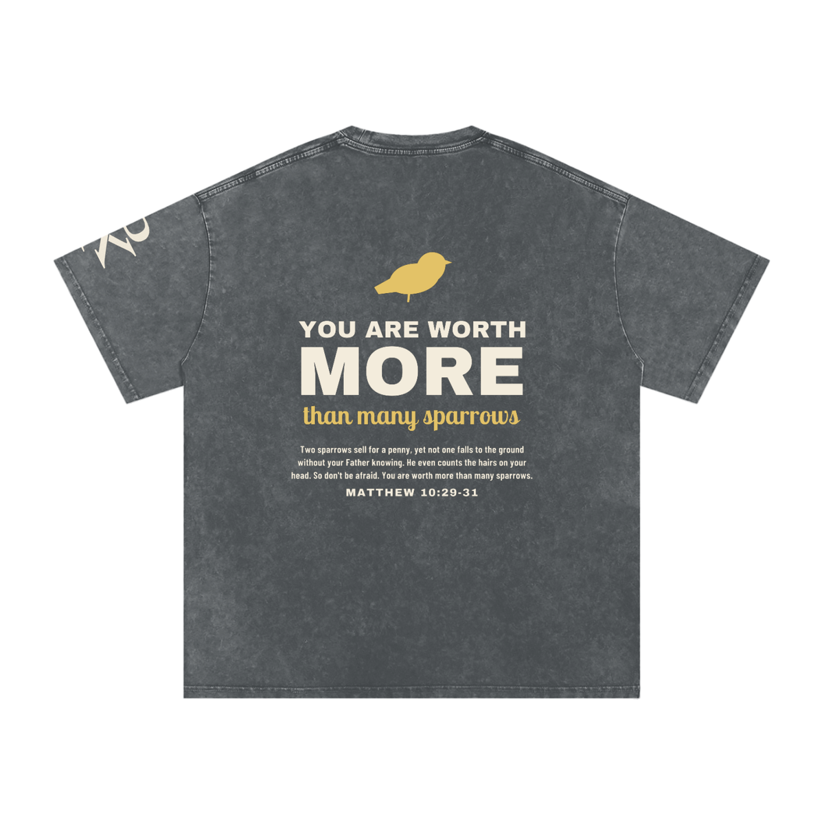 YOU ARE WORTH MORE Sparrows Snow Wash Tee