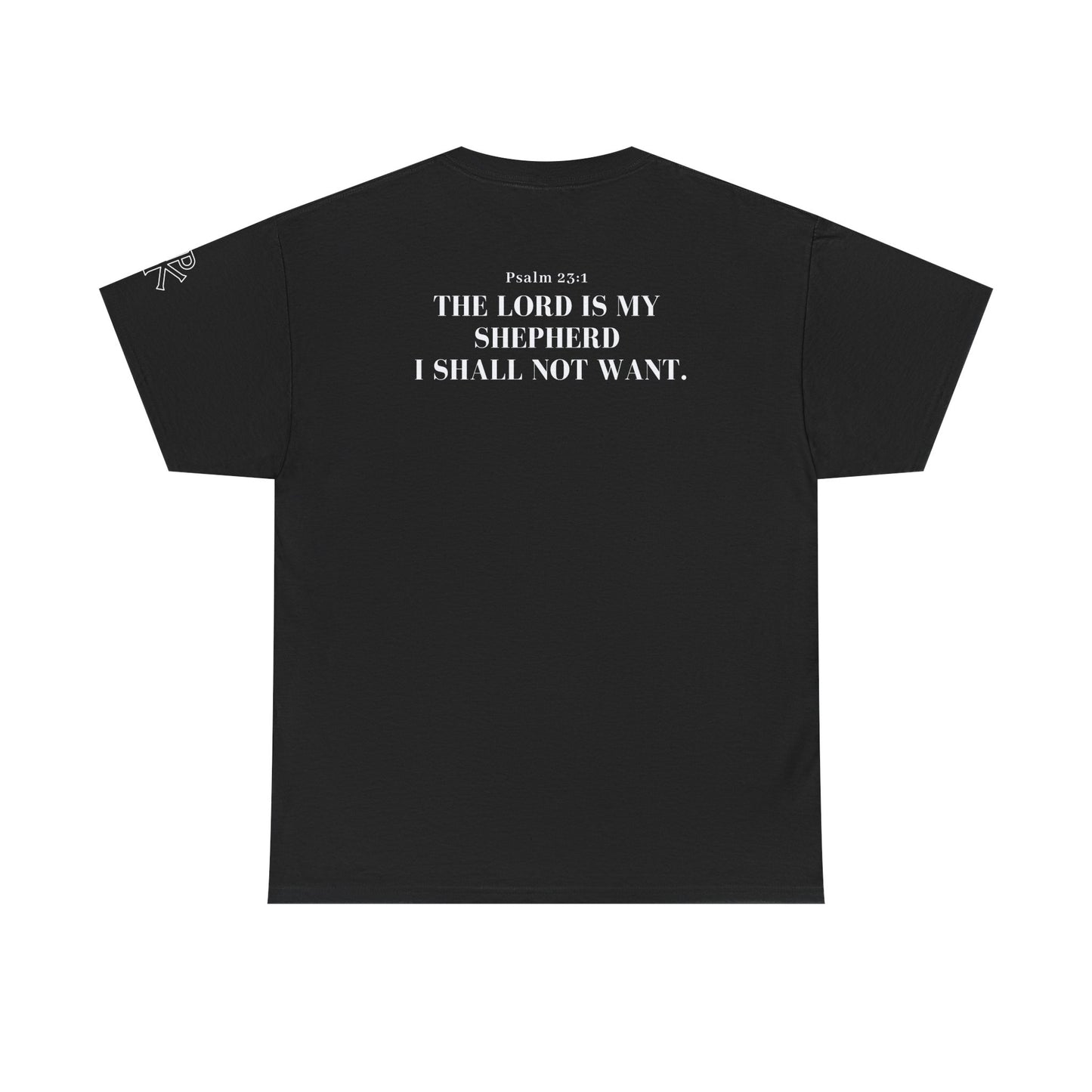 GodinFlesh Psalm 23 Tee – “The Lord Is My Shepherd, I Shall Not Want” Christian T‑Shirt