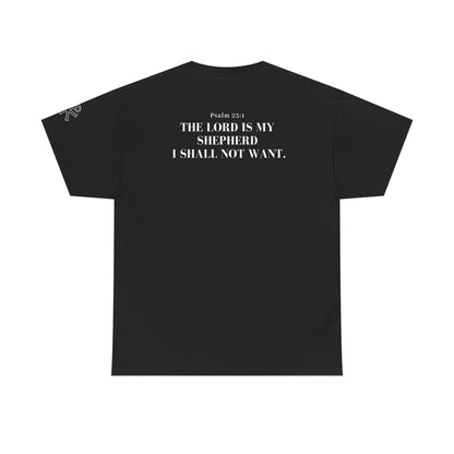 GodinFlesh Psalm 23 Tee – “The Lord Is My Shepherd, I Shall Not Want” Christian T‑Shirt