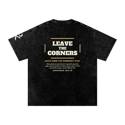LEAVE THE CORNERS Snow Wash Tee