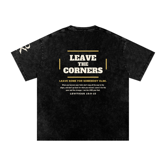 LEAVE THE CORNERS Snow Wash Tee