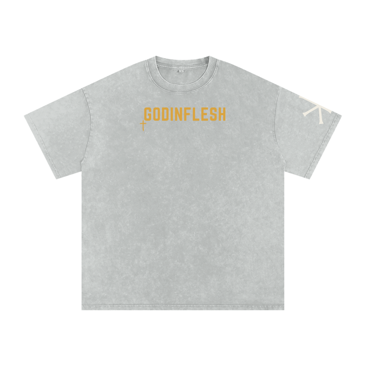 The Great I AM God in Flesh Christian t-shirt, Light Gray, front with Exodus 3:14