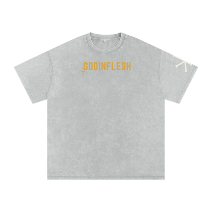 The Great I AM God in Flesh Christian t-shirt, Light Gray, front with Exodus 3:14