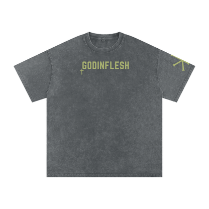 Fearfully and Wonderfully Made God in Flesh Christian t-shirt, Pirate Gray, front with Psalm 139:14