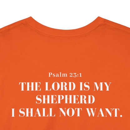 GodinFlesh Psalm 23 Tee – “The Lord Is My Shepherd, I Shall Not Want” Christian T‑Shirt