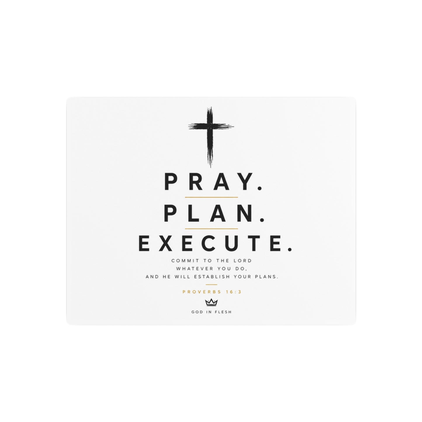Pray. Plan. Execute. Metal Wall Sign — Inspirational Christian Home Decor