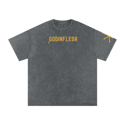 Born Again God in Flesh Christian t-shirt, Pirate Gray, front with John 3:3
