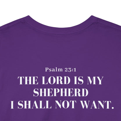 GodinFlesh Psalm 23 Tee – “The Lord Is My Shepherd, I Shall Not Want” Christian T‑Shirt