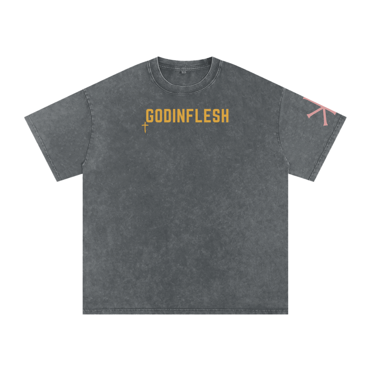 Love Like Jesus God in Flesh Christian t-shirt, Pirate Gray, front with John 13:34