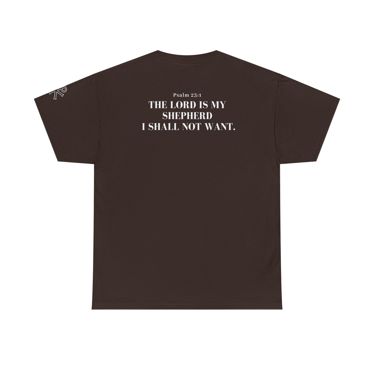 GodinFlesh Psalm 23 Tee – “The Lord Is My Shepherd, I Shall Not Want” Christian T‑Shirt