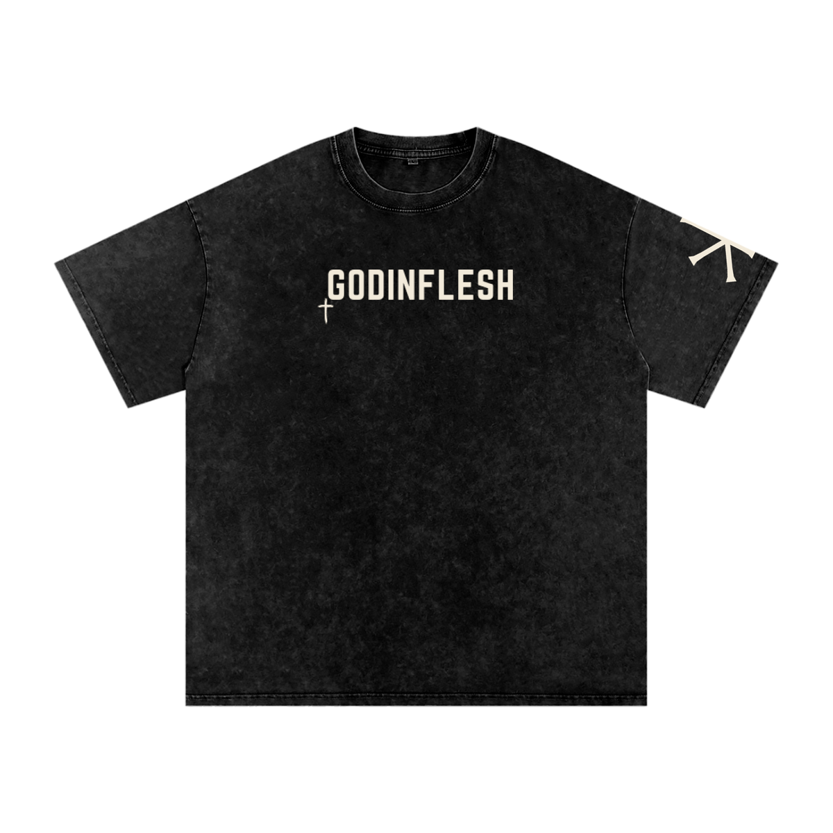 Salt & Light God in Flesh Christian t-shirt, Black, front with Matthew 5:13-14