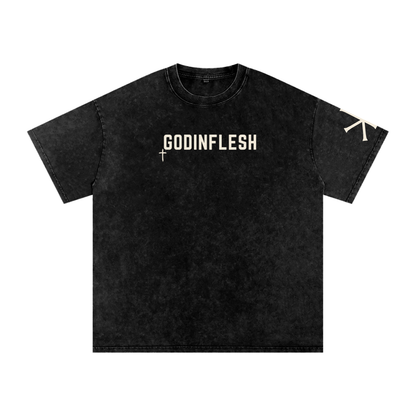 Salt & Light God in Flesh Christian t-shirt, Black, front with Matthew 5:13-14