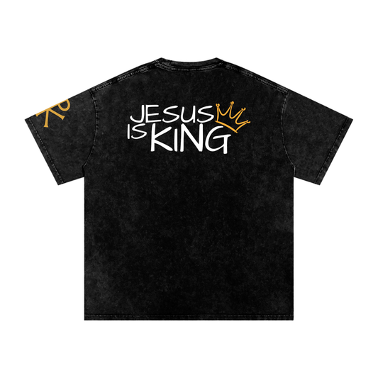 Jesus Is King God in Flesh Christian t-shirt, Black, back with Revelation 19:16