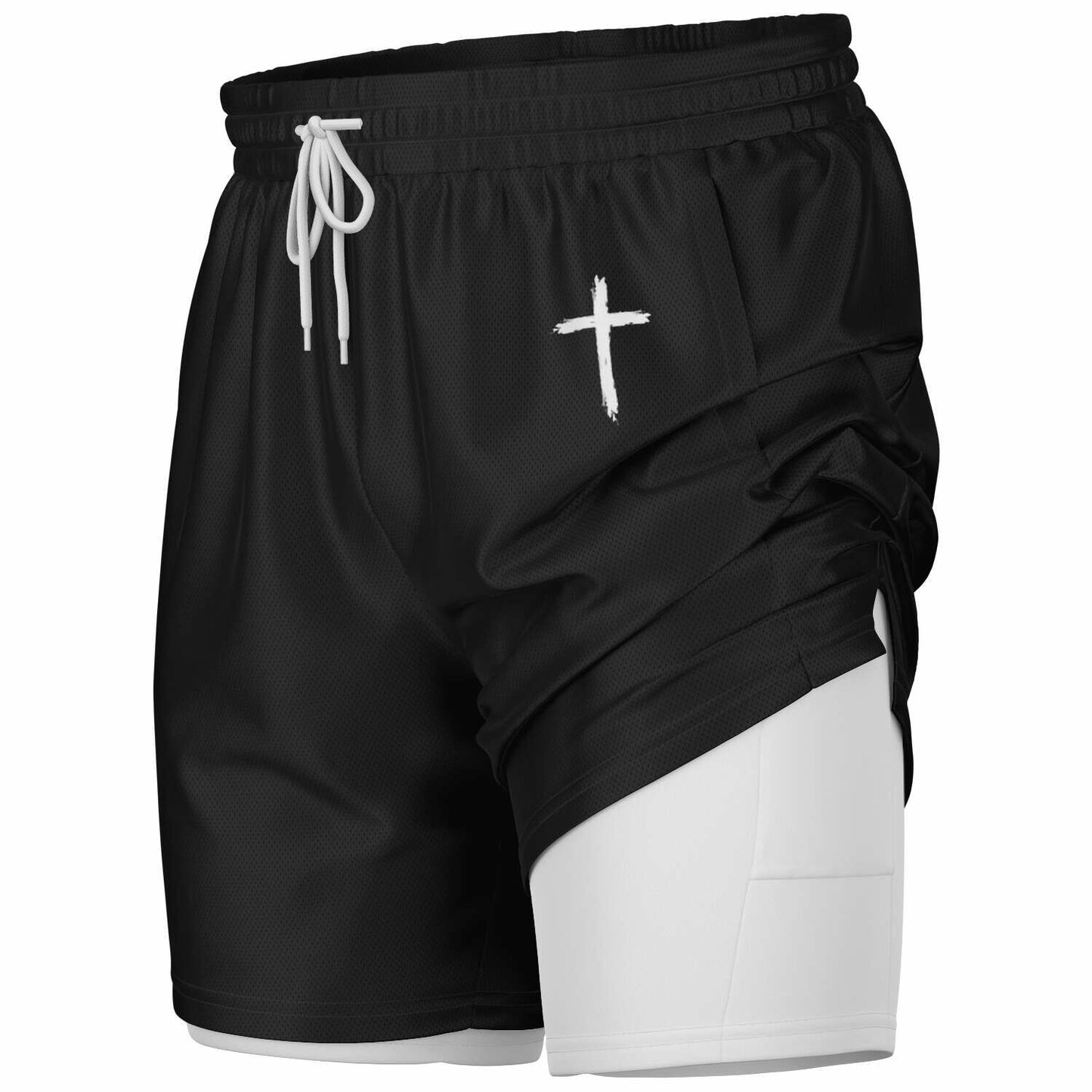 God in Flesh Cross 2-in-1 Shorts ✝️🏃‍♂️