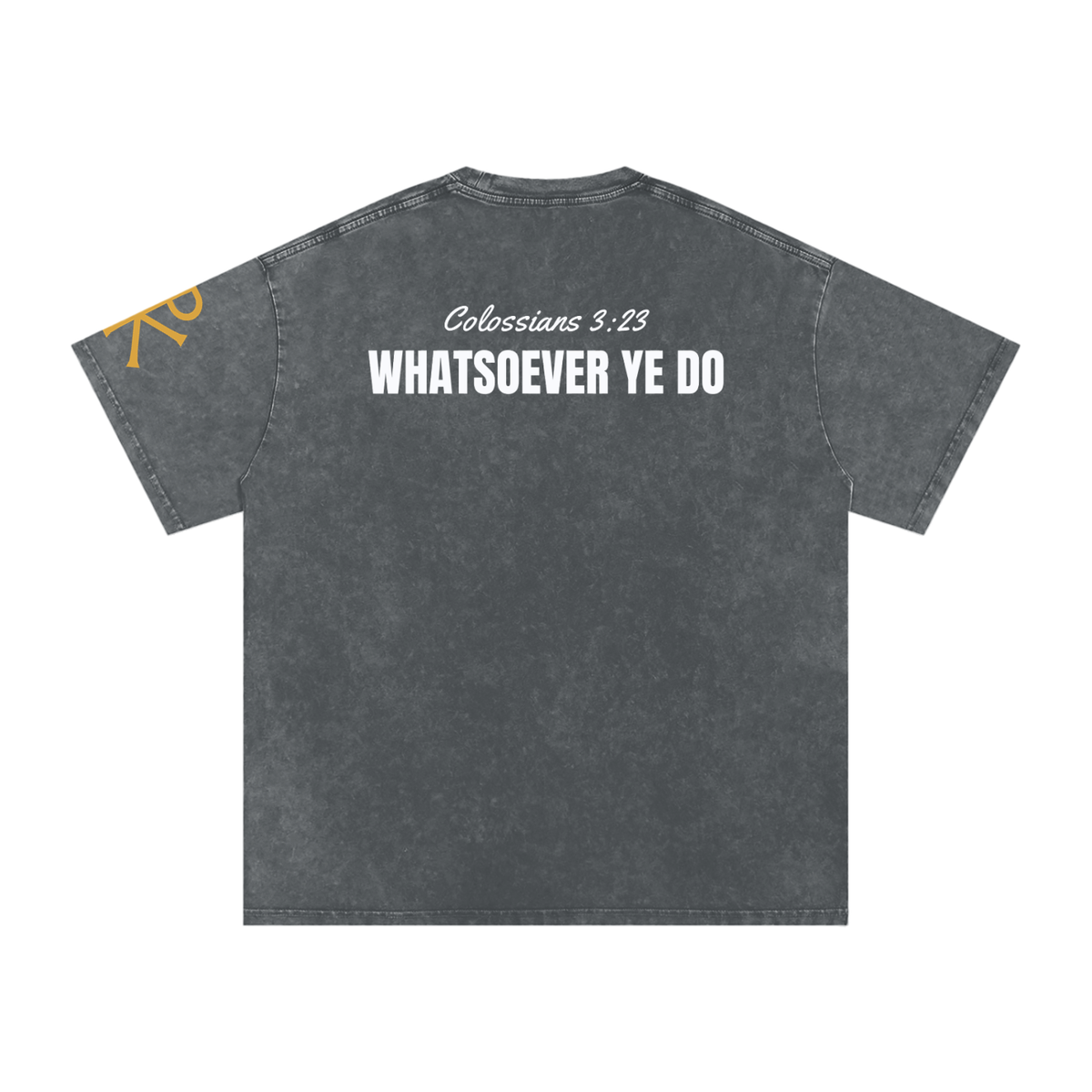 Safe in His Hands God in Flesh Christian t-shirt, Pirate Gray, back with John 10:28