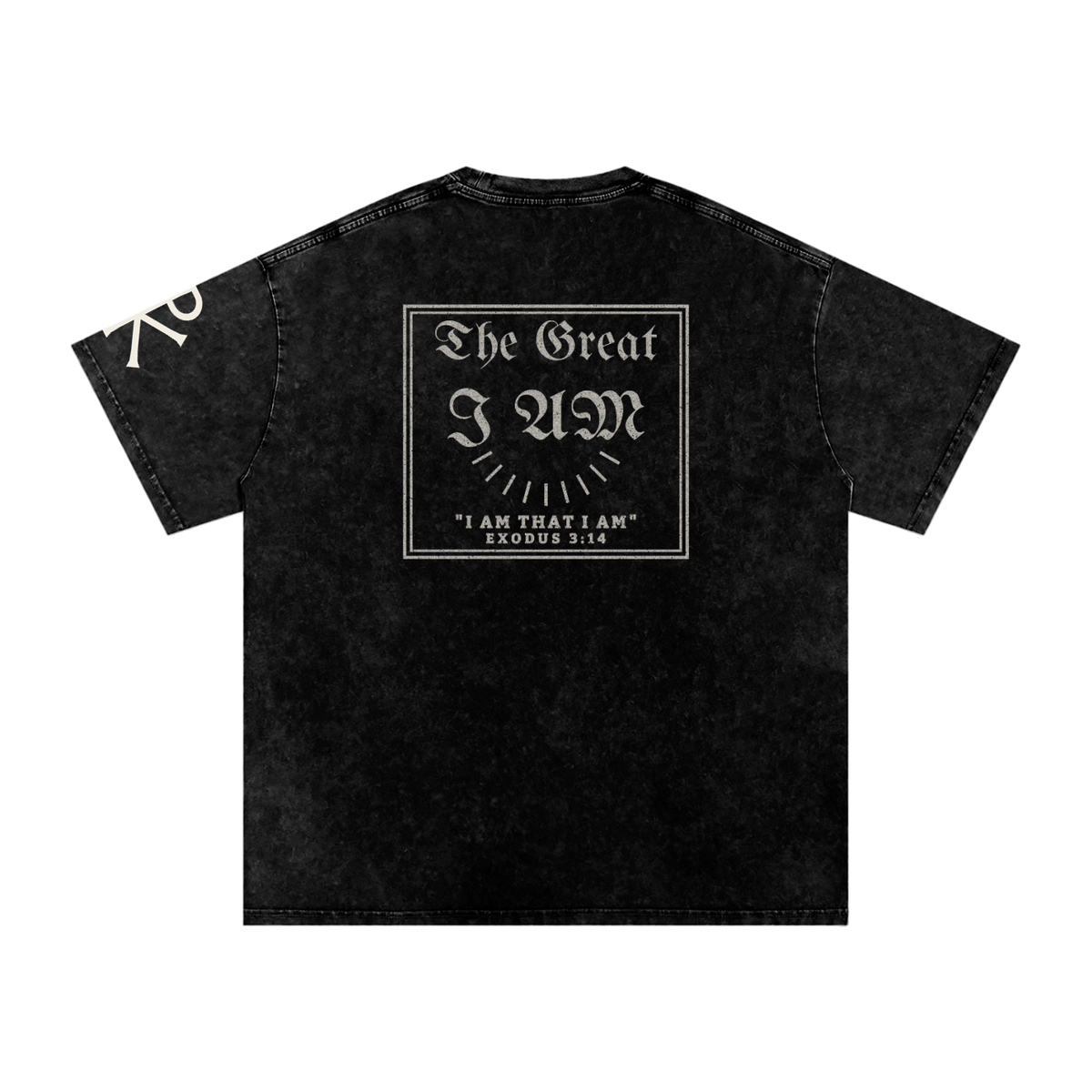 The Great I AM God in Flesh Christian t-shirt, Black, back with Exodus 3:14