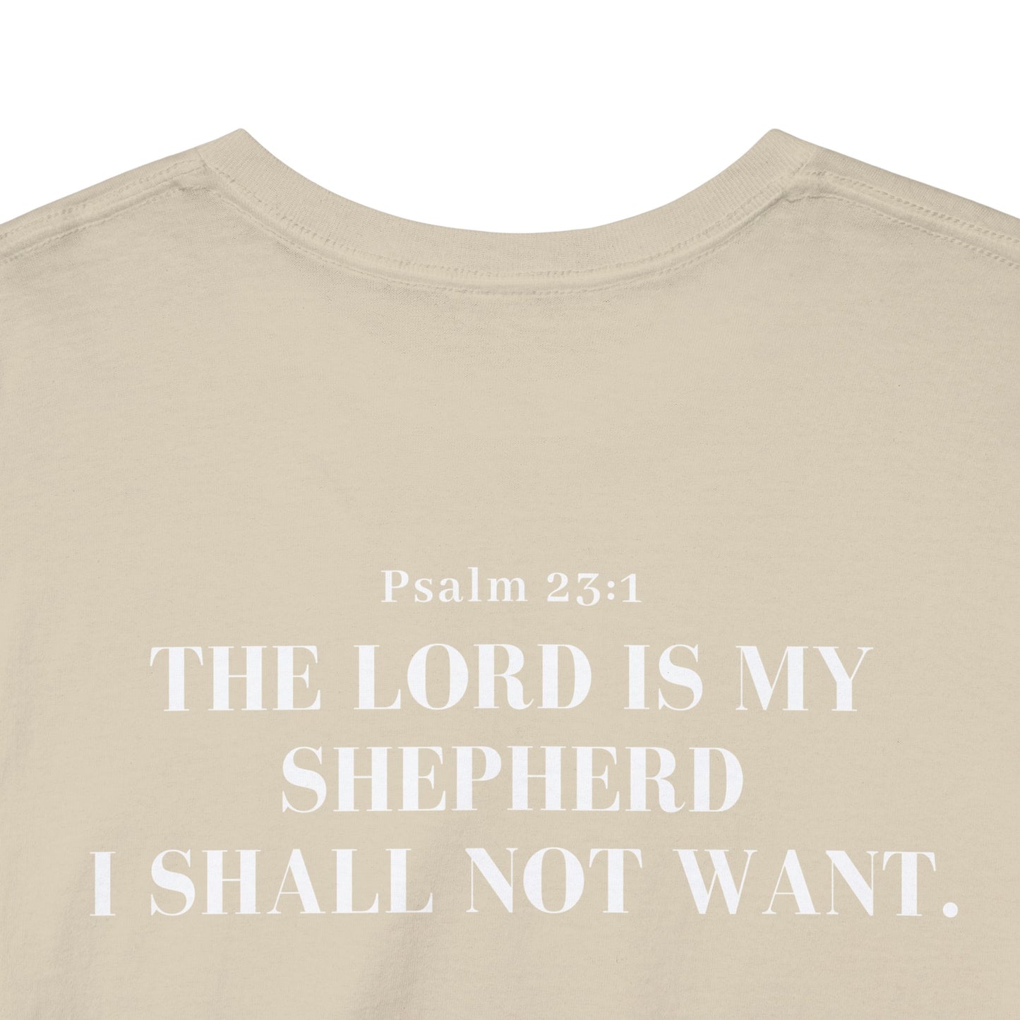 GodinFlesh Psalm 23 Tee – “The Lord Is My Shepherd, I Shall Not Want” Christian T‑Shirt