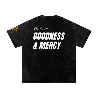 Goodness & Mercy God in Flesh Christian t-shirt, Black, back with Psalm 23:6