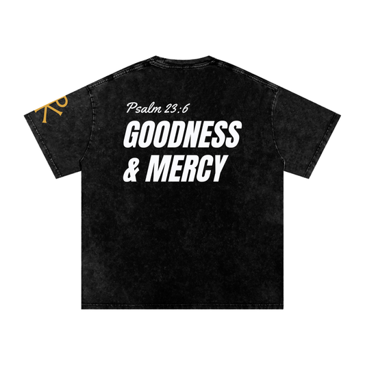 Goodness & Mercy God in Flesh Christian t-shirt, Black, back with Psalm 23:6