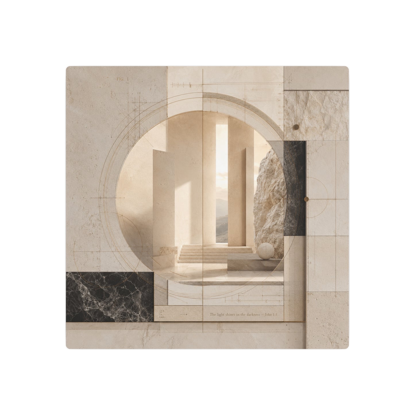 The Light Shines — John 1:5 Modern Christian Wall Art