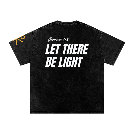 Let There Be Light God in Flesh Christian t-shirt, Black, back with Genesis 1:3