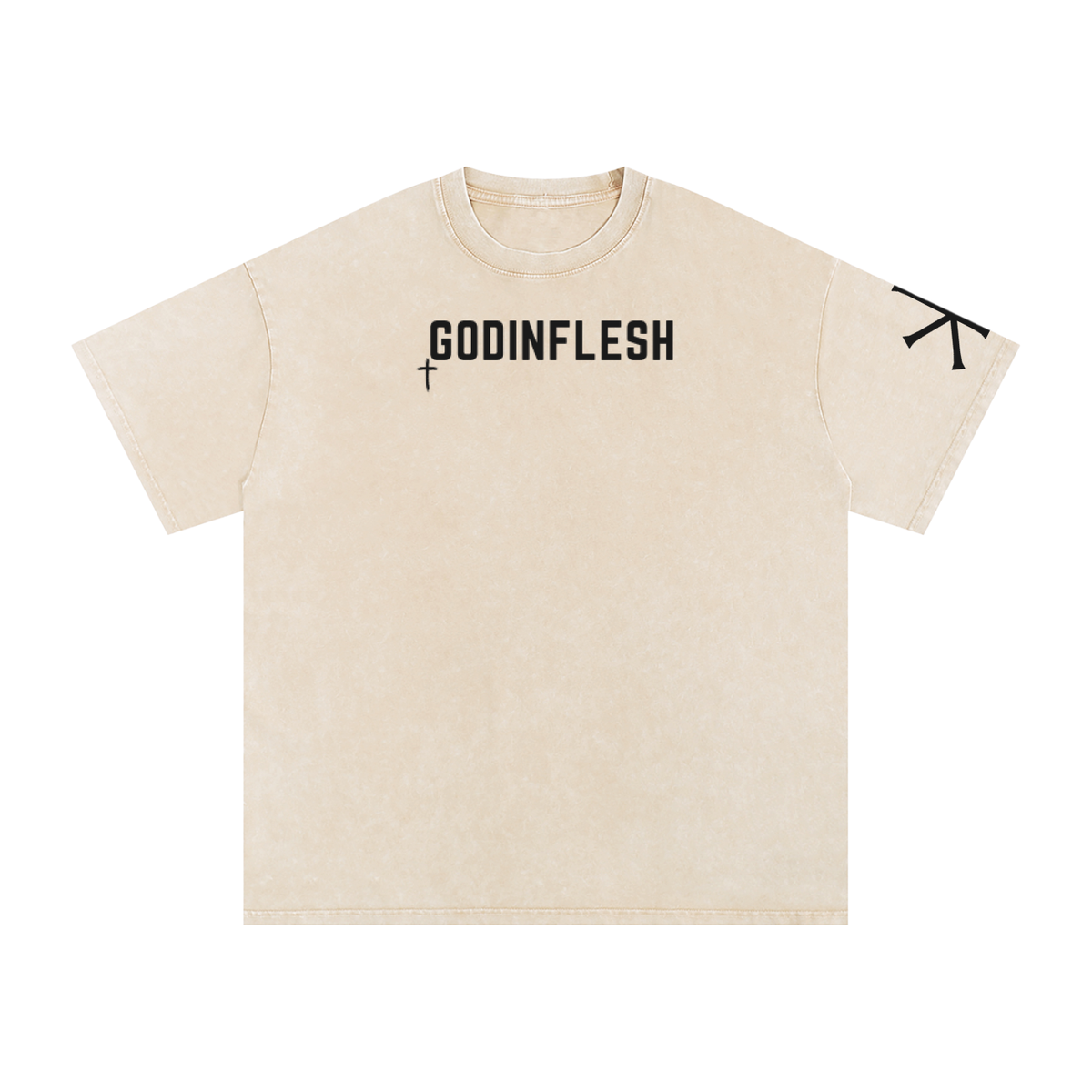Do Justly God in Flesh Christian t-shirt, Apricot, front with Micah 6:8