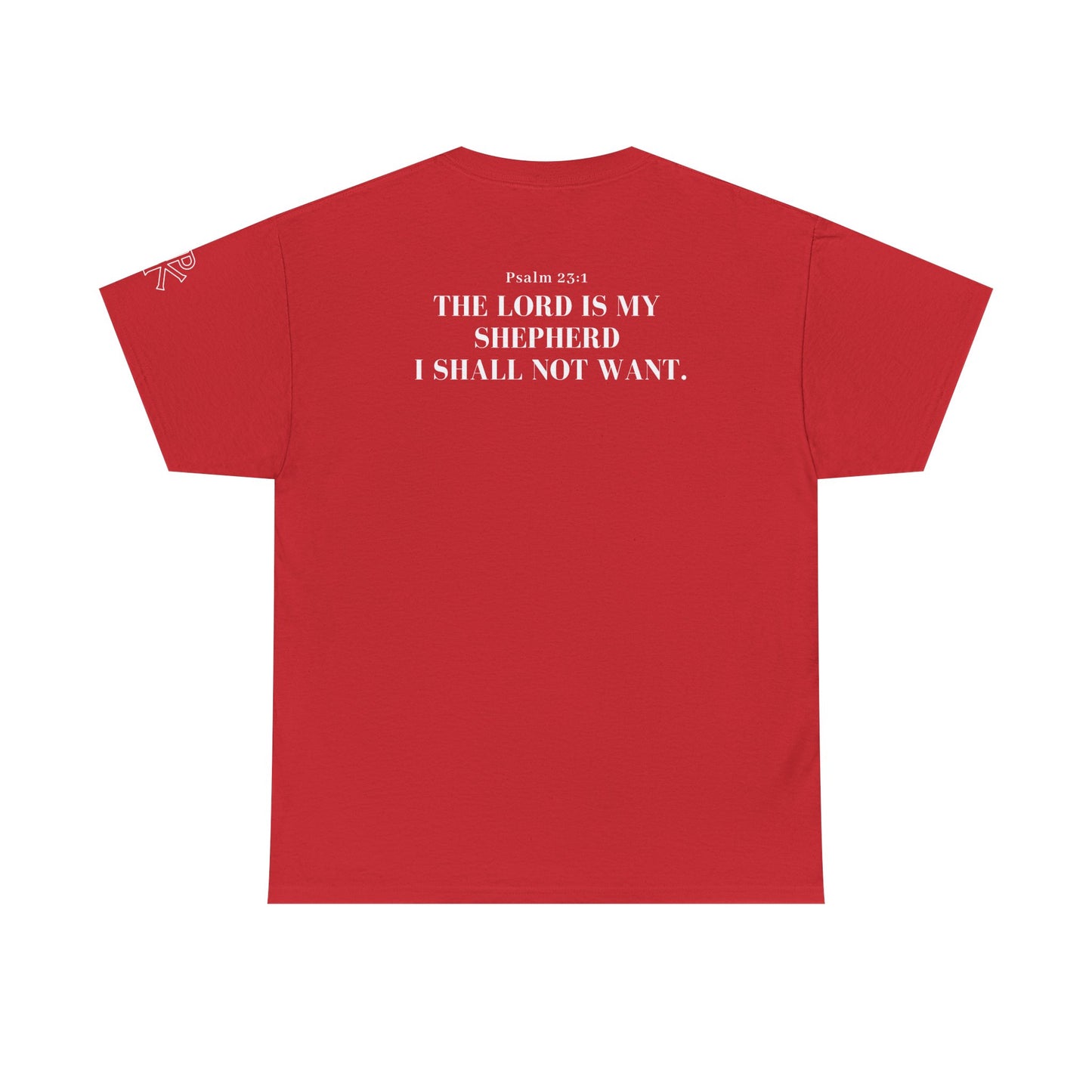 GodinFlesh Psalm 23 Tee – “The Lord Is My Shepherd, I Shall Not Want” Christian T‑Shirt