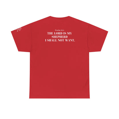 GodinFlesh Psalm 23 Tee – “The Lord Is My Shepherd, I Shall Not Want” Christian T‑Shirt