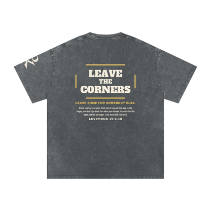 LEAVE THE CORNERS Snow Wash Tee