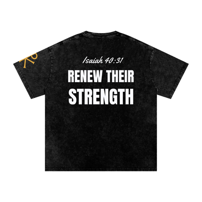 Renew Their Strength God in Flesh Christian t-shirt, Black, back with Isaiah 40:31